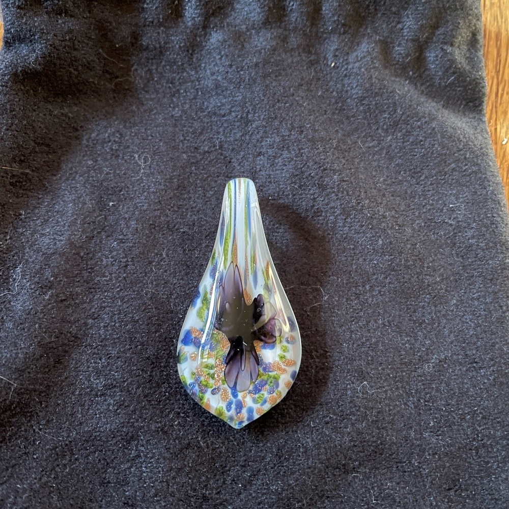 Handcrafted Glass Teardrop Pendant - Multicolor